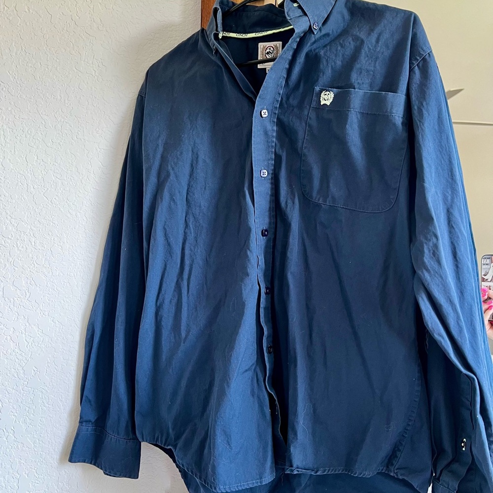 Men's Navy Cinch Button-Down Shirt